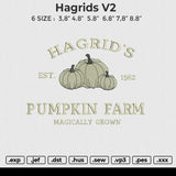 Hagrids V2 Embroidery File 6 size