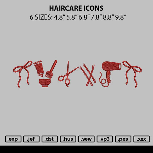Haircare Icons Embroidery File 6 sizes