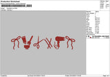 Haircare Icons Embroidery File 6 sizes