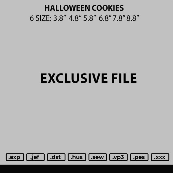 Halloween Cookies Embroidery File 6 sizes