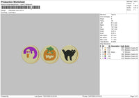 Halloween Icon Embroidery File 6 sizes