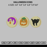 Halloween Icon Embroidery File 6 sizes