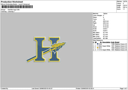 Hlogo 2508 Embroidery File 6 sizes