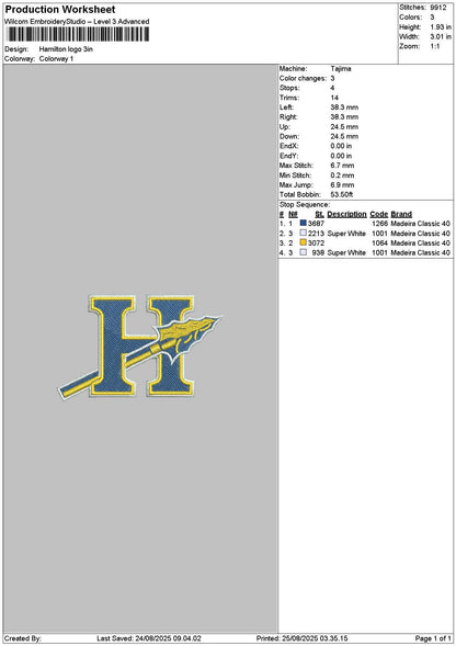 Hlogo 2508 Embroidery File 6 sizes