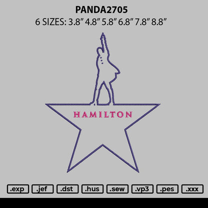 Hamiltntext 01 Embroidery File 6 sizes