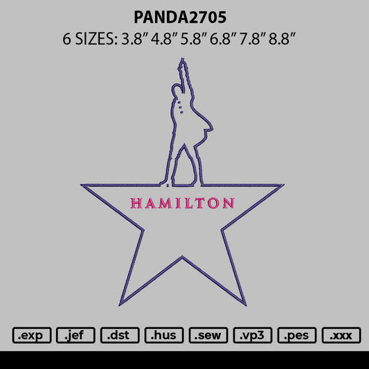 Hamiltntext 01 Embroidery File 6 sizes