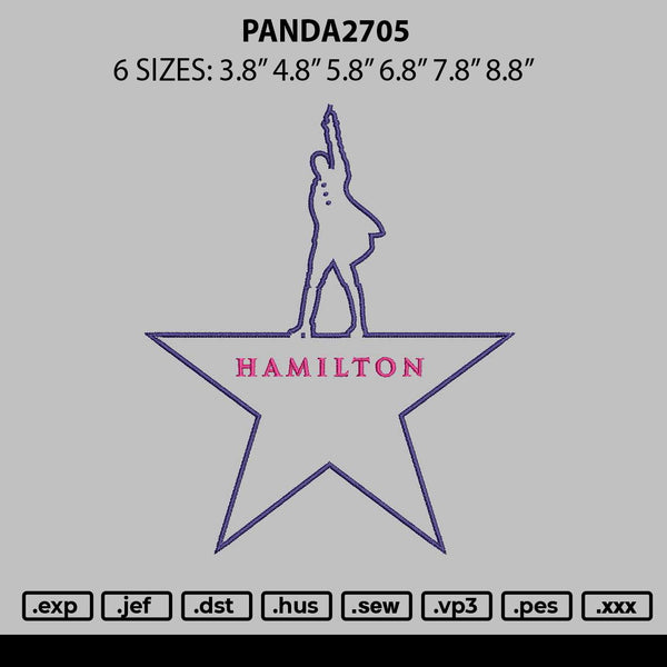 Hamiltntext 01 Embroidery File 6 sizes