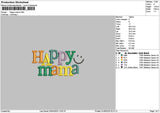 Happytext 01 Embroidery File 6 sizes