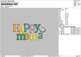Happytext 01 Embroidery File 6 sizes