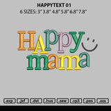 Happytext 01 Embroidery File 6 sizes