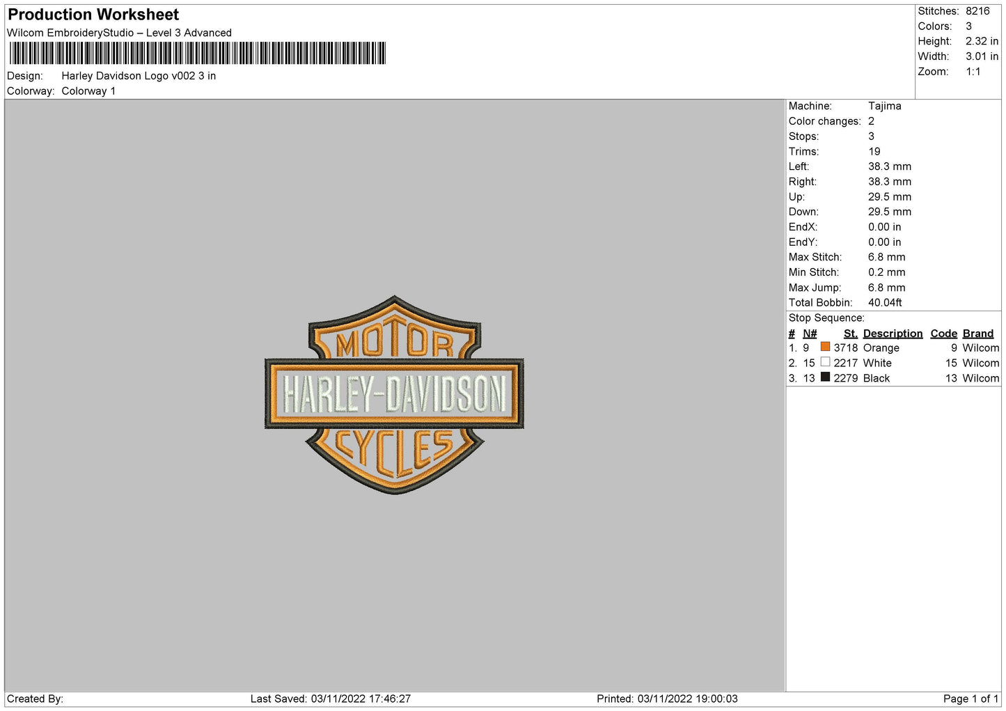 HD Logo V002 Embroidery File 10 Sizes