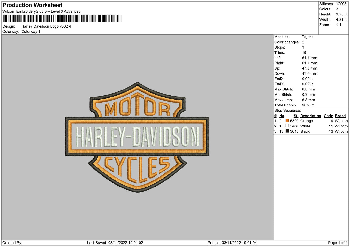 HD Logo V002 Embroidery File 10 Sizes