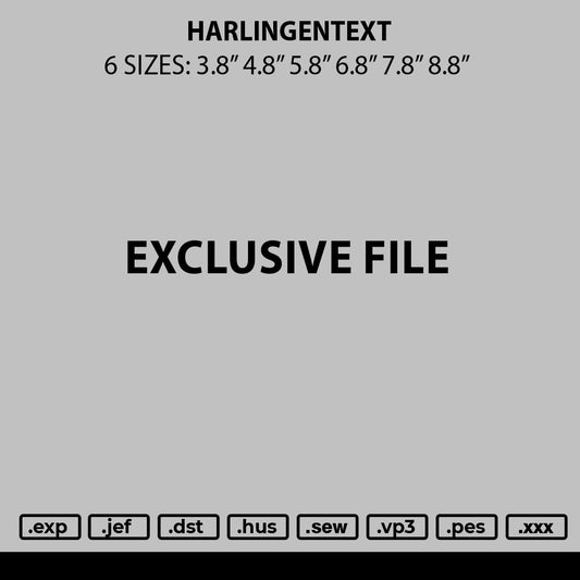 Harlingentext Embroidery File 6 sies