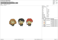 Harry Chibi Embroidery File 6 sizes