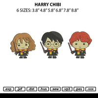 Harry Chibi Embroidery File 6 sizes