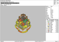 Potter Emblem Embroidery File 6 sizes
