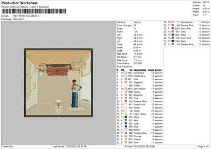 Harry Styles New Album Embroidery File 4 size