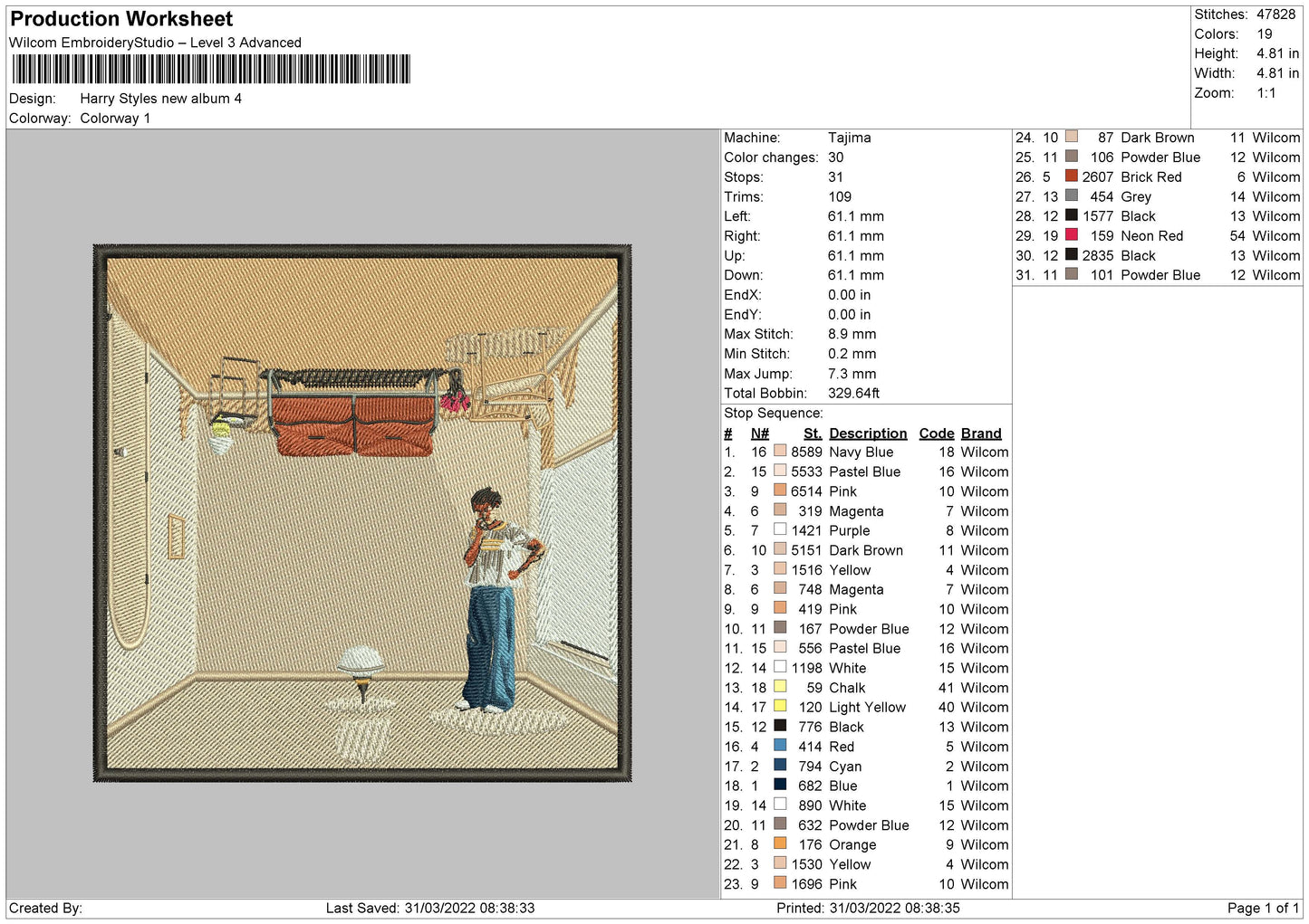 Harry Styles New Album Embroidery File 4 size