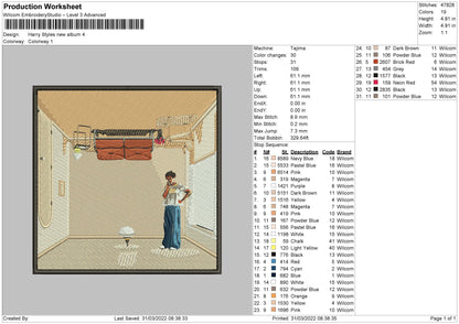 Harry Styles New Album Embroidery File 4 size