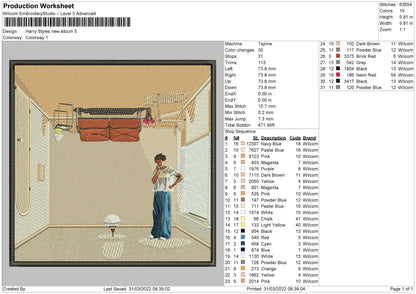 Harry Styles New Album Embroidery File 4 size