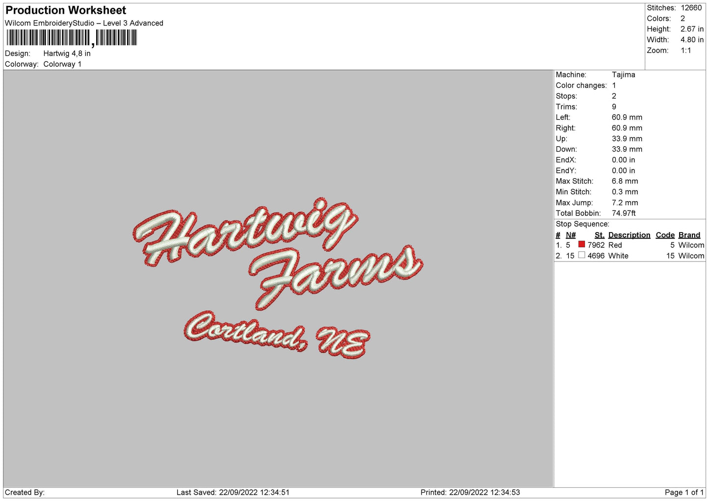 Hartwig Embroidery File 5 sizes