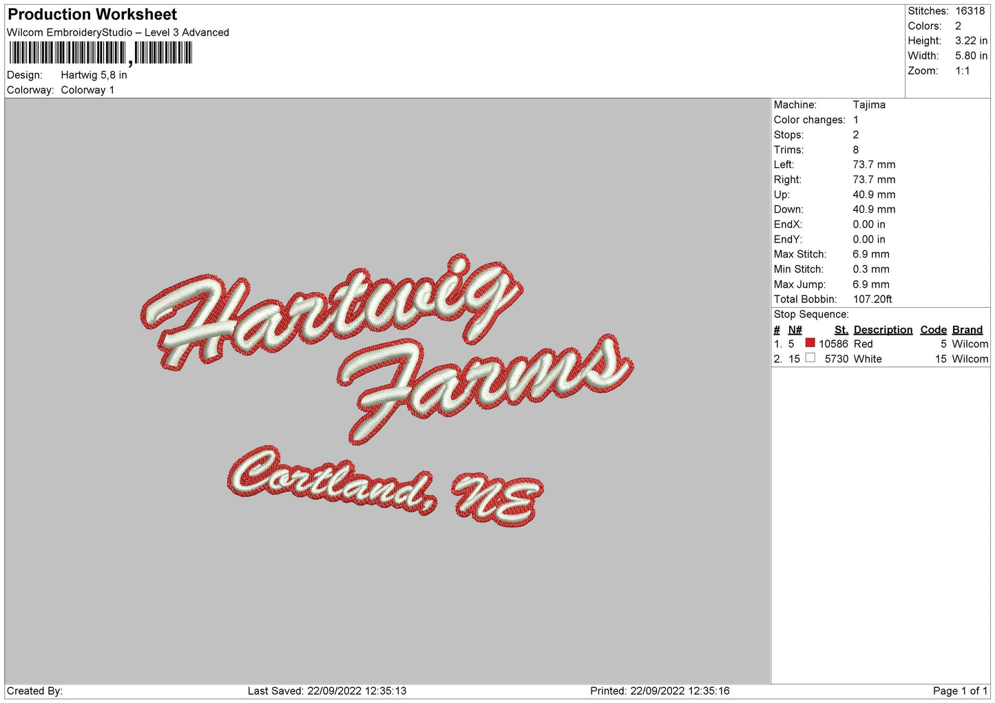 Hartwig Embroidery File 5 sizes