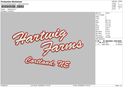 Hartwig Embroidery File 5 sizes