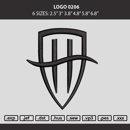 Logo 0206 Embroidery Machine Design File 6 sizes