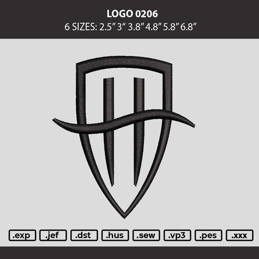 Logo 0206 Embroidery Machine Design File 6 sizes