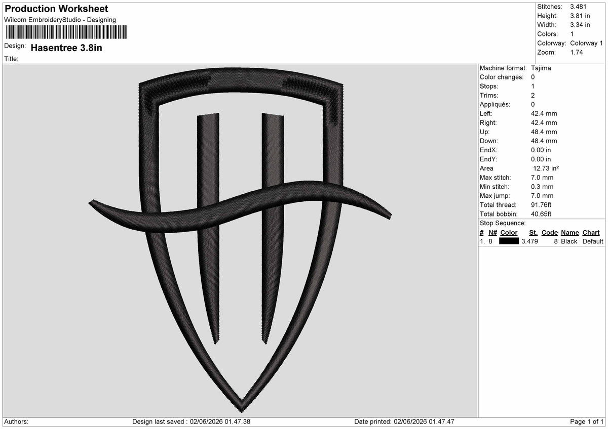 Logo 0206 Embroidery Machine Design File 6 sizes
