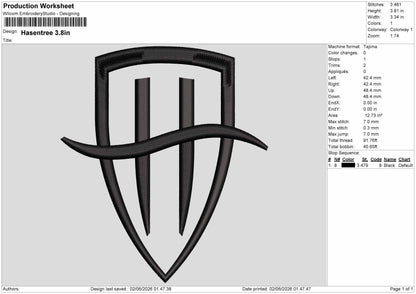 Logo 0206 Embroidery Machine Design File 6 sizes