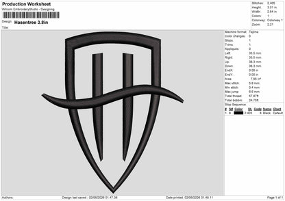 Logo 0206 Embroidery Machine Design File 6 sizes
