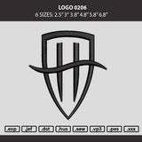 Logo 0206 Embroidery Machine Design File 6 sizes