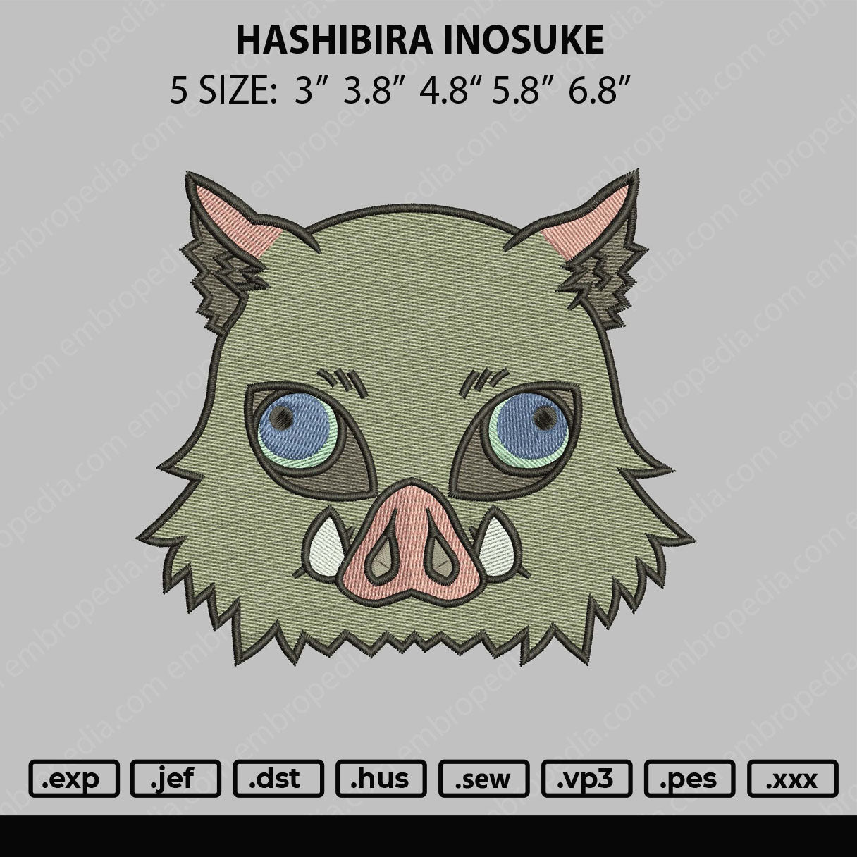 Hashibira Inosuke Embroidery File 5 size