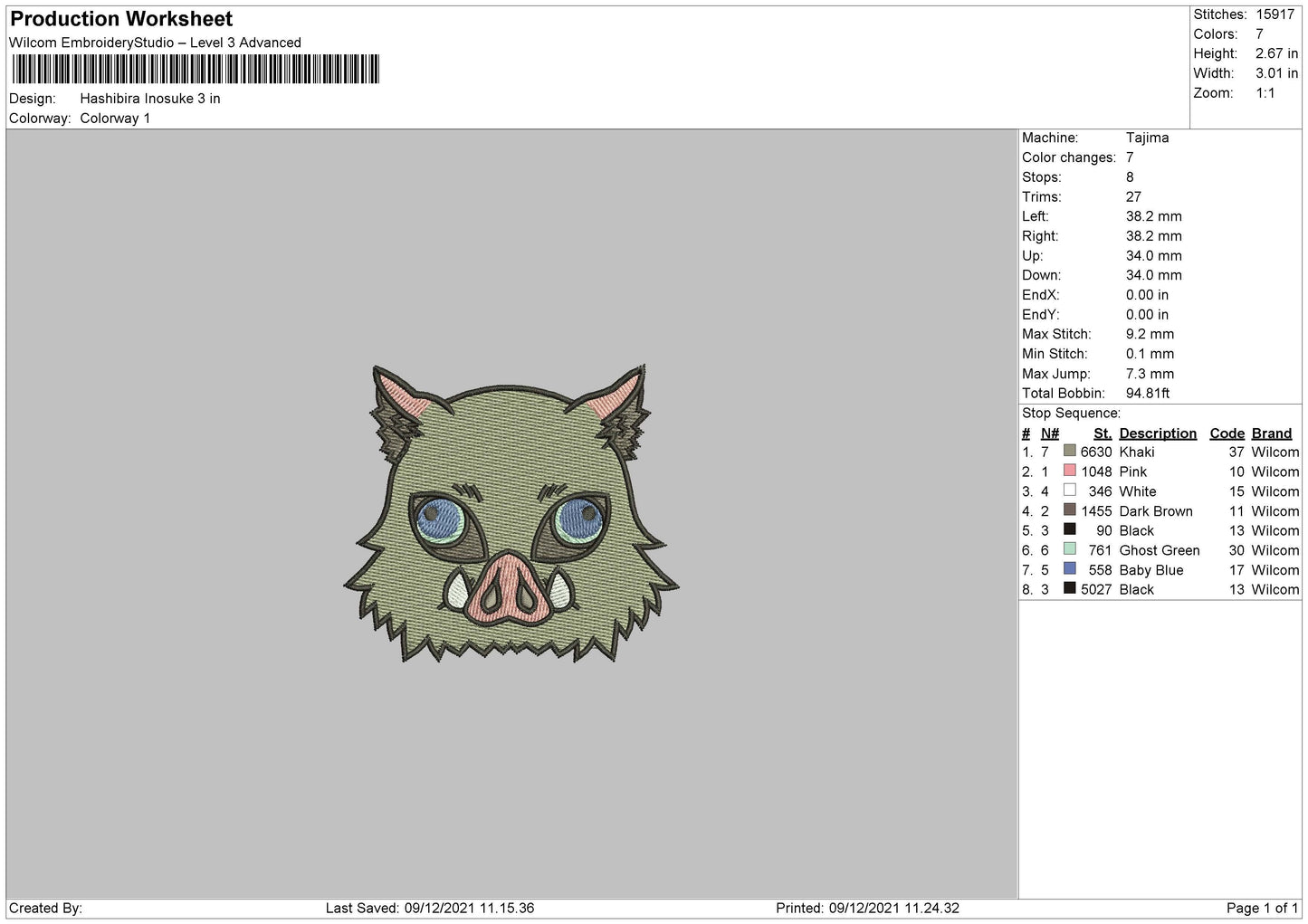 Hashibira Inosuke Embroidery File 5 size