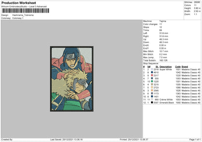Hashirama Tobirama Embroidery File 4 size