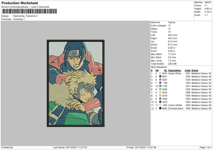 Hashirama Tobirama Embroidery File 4 size