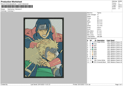 Hashirama Tobirama Embroidery File 4 size
