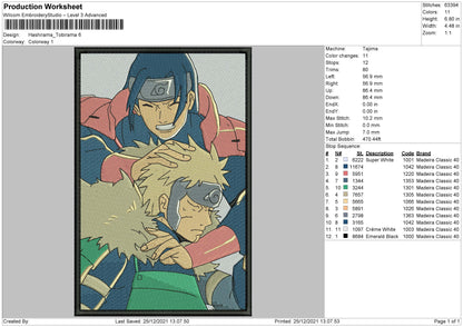 Hashirama Tobirama Embroidery File 4 size