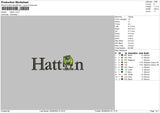 Hattontext Embroidery File 6 sizes