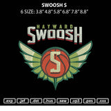 Swoosh S Embroidery File 6 sizes