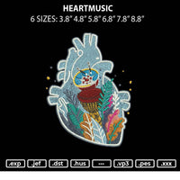 Heartmusic Embroidery File 6 sizes