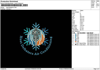 Defeaterstext Embroidery File 6 sizes