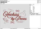 Hechastext Embroidery File 6 sizes