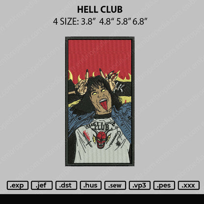 Hell Club Embroidery File 4 sizes