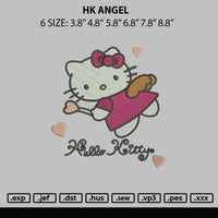 Hk Angel Embroidery  File 6 sizes