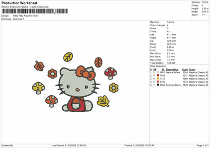 Hk Autumn 0109 Embroidery Machine Design File 6 sizes