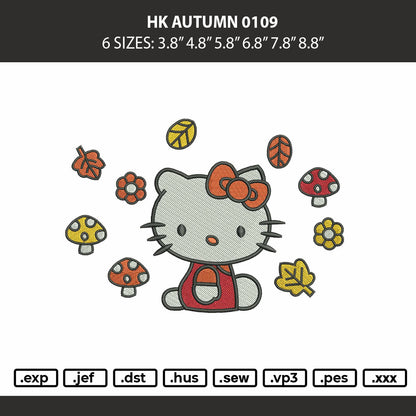 Hk Autumn 0109 Embroidery Machine Design File 6 sizes