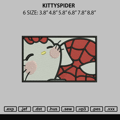 Kittyspider Embroidery File 6 sizes