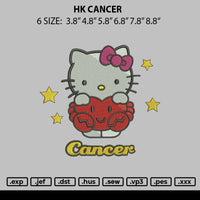 Hk Cancer Embroidery File 6 sizes